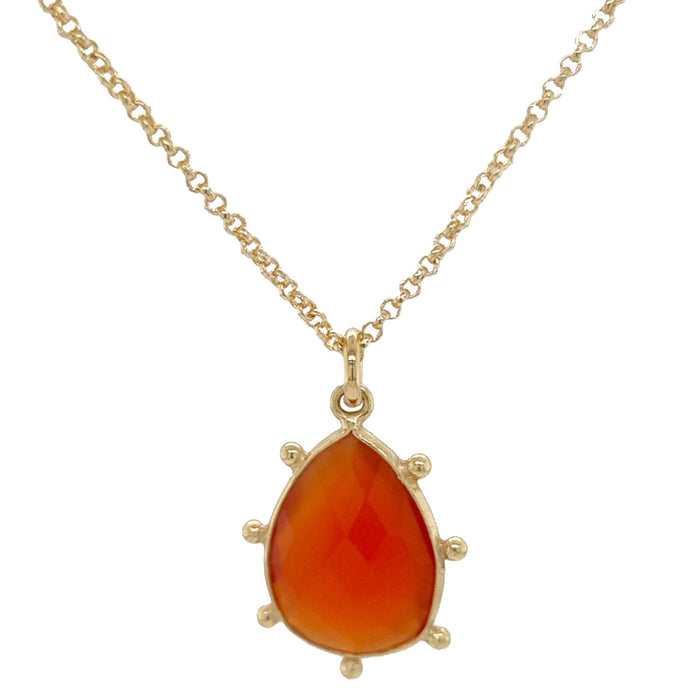 Aurulia Gemstone drop Necklace Chain Carnelian
