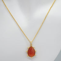 Aurulia Gemstone drop Necklace Chain Carnelian