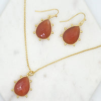 Aurulia Gemstone drop Earrings Carnelian