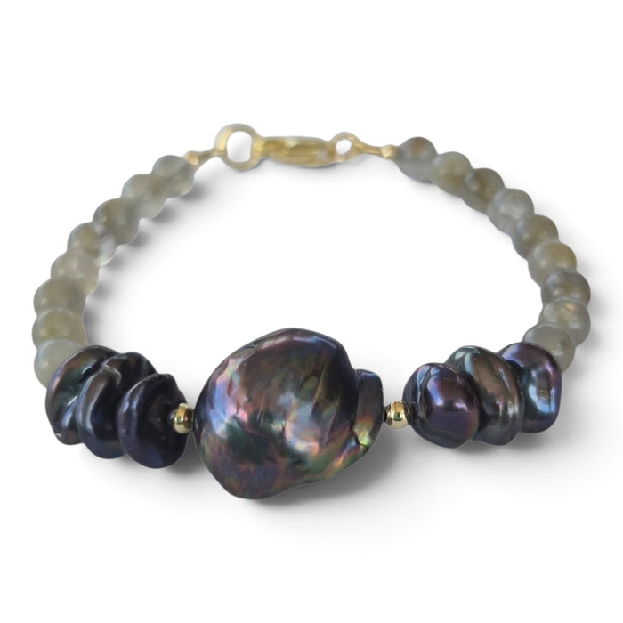 Averelle Grey Pearl with Labradorite Bracelet