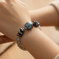 Averelle Grey Pearl with Labradorite Bracelet