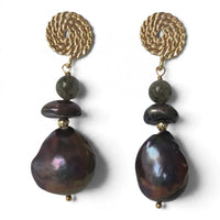 Averelle Grey Pearl with Labradorite Earrings