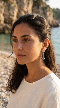 Averelle Grey Pearl with Labradorite Earrings