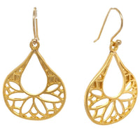 Azal Open Teardrop  Matt Gold or Silver Earring