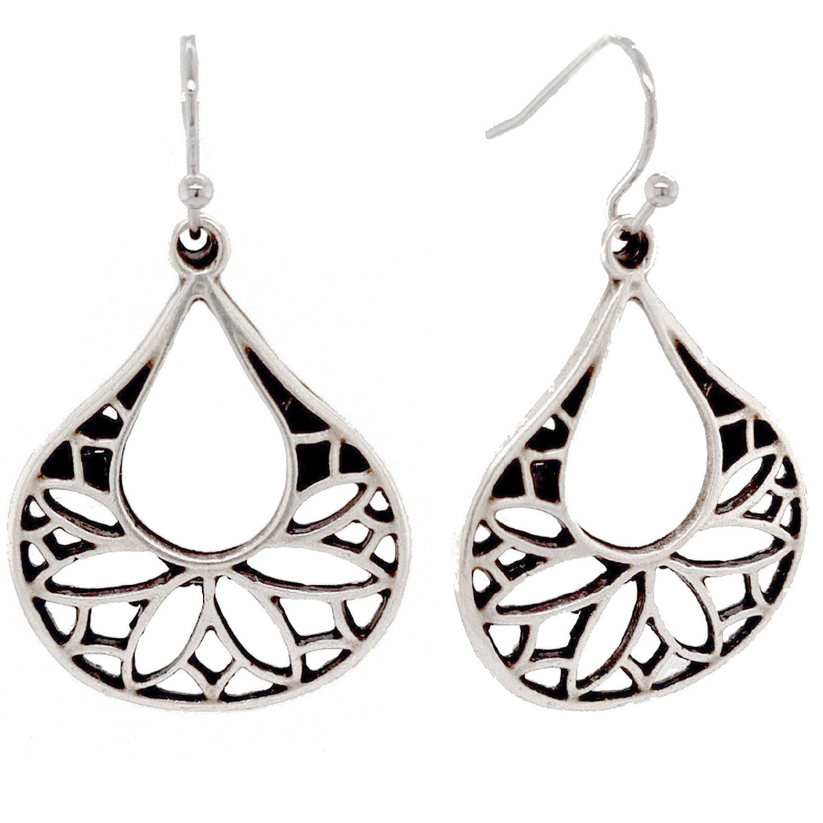 Azal Open Teardrop  Matt Gold or Silver Earring