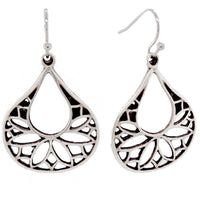 Azal Open Teardrop  Matt Gold or Silver Earring