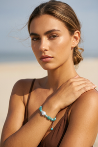 Azzurra Green Aventurine and Amazinite Keshi Pearl Bracelet