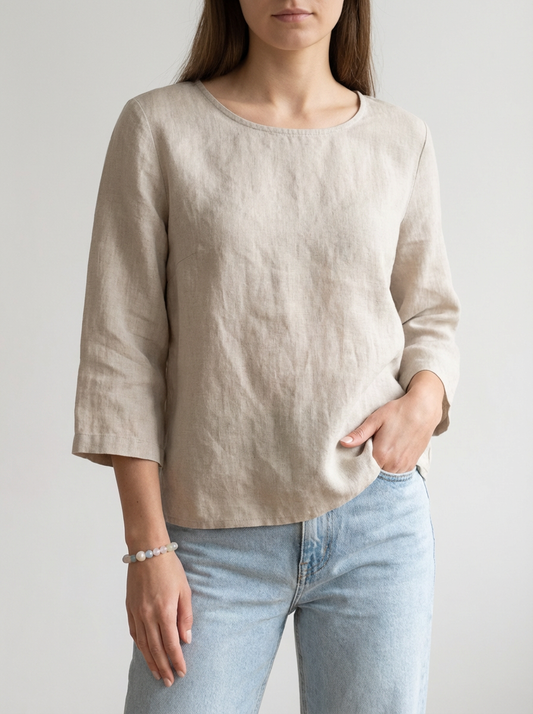 Beryl and Freshwater Pearl Elastic Bracelet