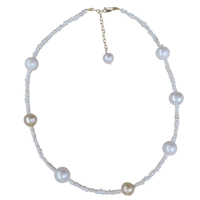 Beth Freshwater Keshi Pearl and South Sea Pearl Necklace