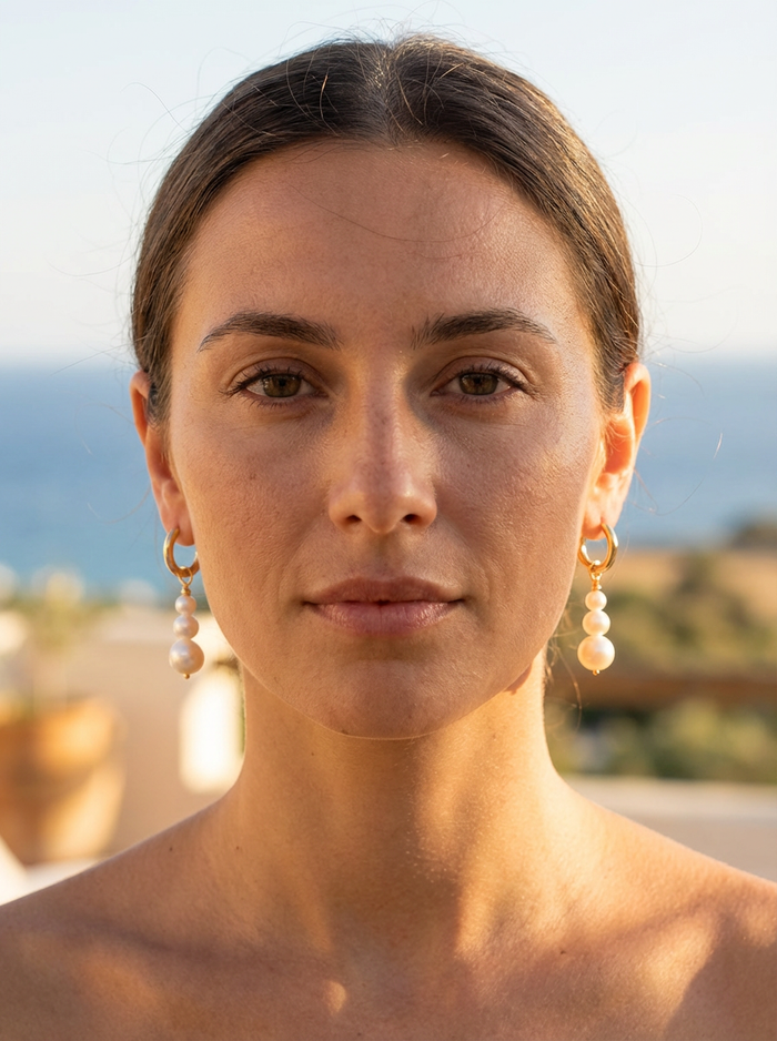 Blayr Three Stone Interchangeable Hoop Earrings