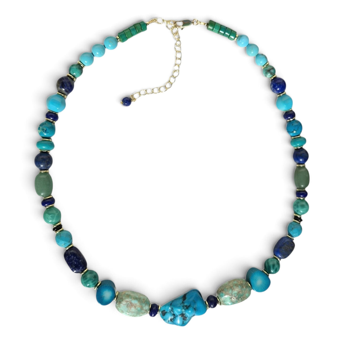 Blue and Green Turquoise and Lapis Lazuli Necklace