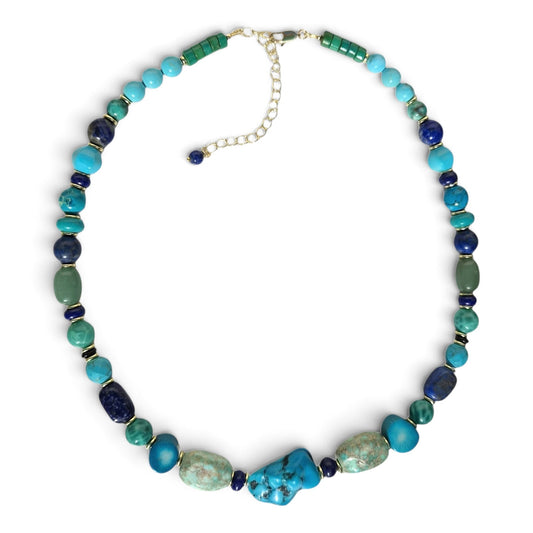 Blue and Green Turquoise and Lapis Lazuli Necklace