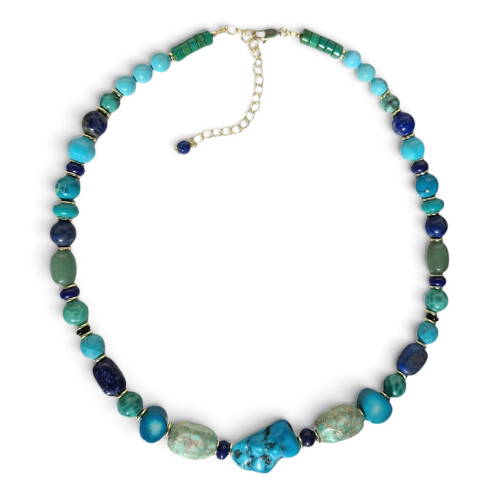 Blue and Green Turquoise and Lapis Lazuli Necklace