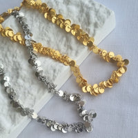 Briella Gold or Platinum Matte Disc Charm Necklace