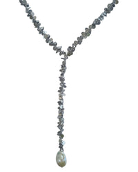 Briella Gold or Platinum Matte Disc Charm Lariat Necklace