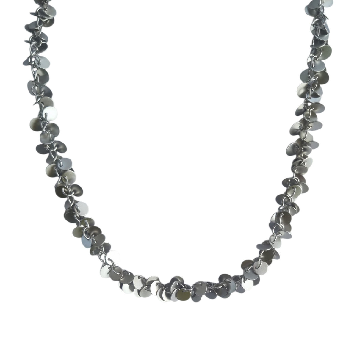 Briella Gold or Platinum Matte Disc Charm Necklace
