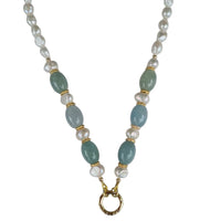 Brielle Pearl and Gemstone Necklace Available in 7 gemstones