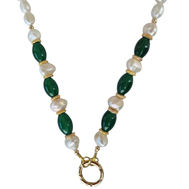 Brielle Pearl and Gemstone Necklace Available in 7 gemstones