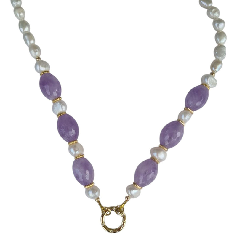Brielle Pearl and Gemstone Necklace Available in 7 gemstones