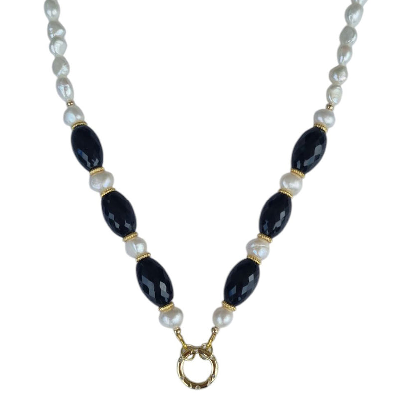 Brielle Pearl and Gemstone Necklace Available in 7 gemstones