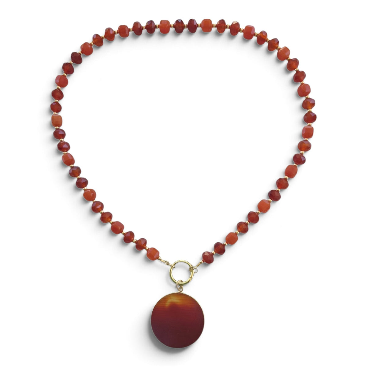 Calista Carnelian and Red Aventurine Necklace with removable Pendant