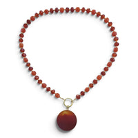 Calista Carnelian and Red Aventurine Necklace with removable Pendant