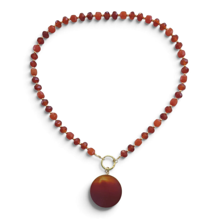 Calista Carnelian and Red Aventurine Necklace with removable Pendant
