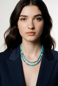 Camille Turquoise, Lapis Lazuli and Pearl Long Necklace