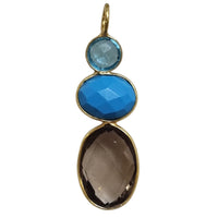 Candyland Charms Smokey Quartz Turquoise Blue Topaz Crystal