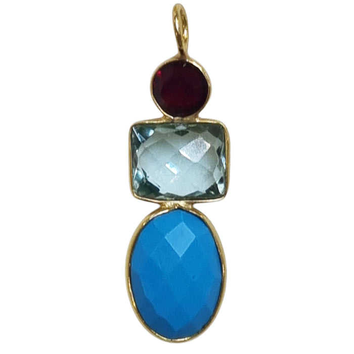 Candyland Charms Turquoise Blue Topaz Garnet Crystal