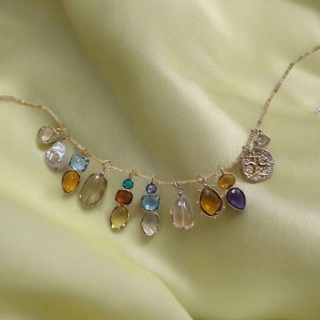 Sage Pendant and Charms Gold and Silver