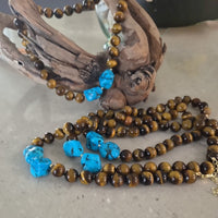Catalina Tiger Eye and Turquoise Necklace