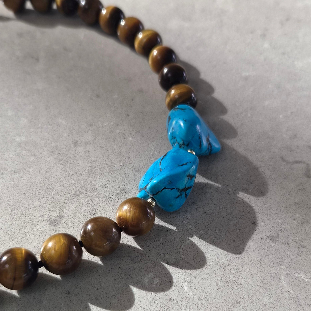 Catalina Tiger Eye and Turquoise Necklace