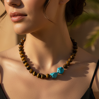 Catalina Tiger Eye and Turquoise Necklace