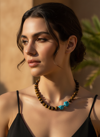 Catalina Tiger Eye and Turquoise Necklace