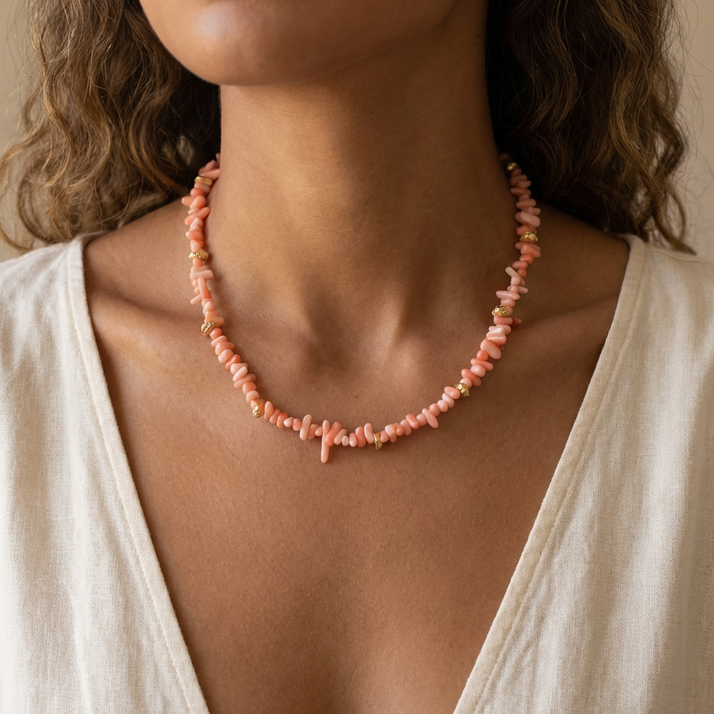 Coastline Coral Necklace Apricot Gold