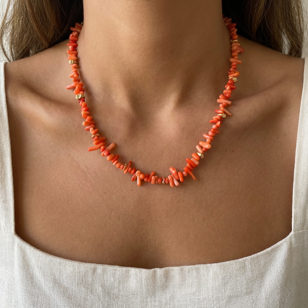 Coastline Coral Necklace Orange