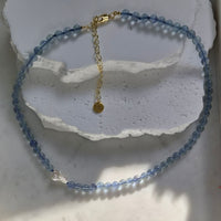 Cordelia Blue Fluorite and Keshi pearl necklace
