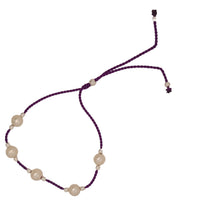 Dena Freshwater Pearl and Silk adjustable bracelet