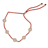 Dena Freshwater Pearl and Silk adjustable bracelet