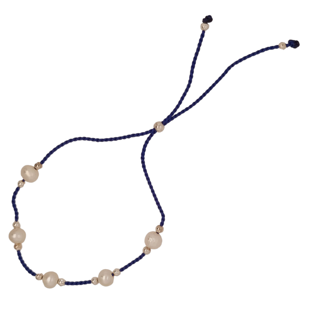 Dena Freshwater Pearl and Silk adjustable bracelet