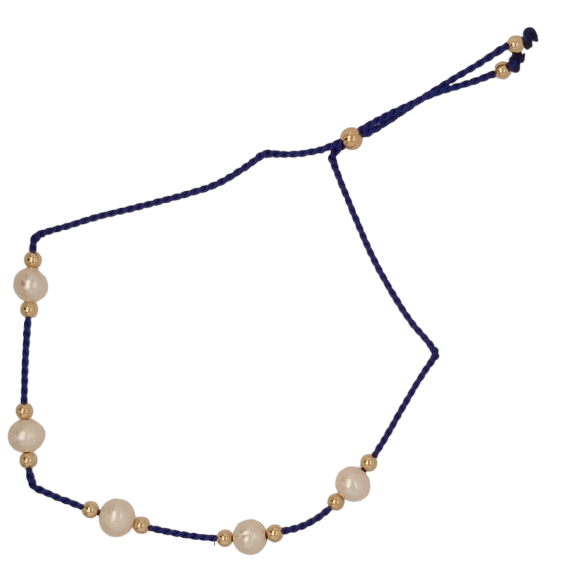 Dena Freshwater Pearl and Silk adjustable bracelet
