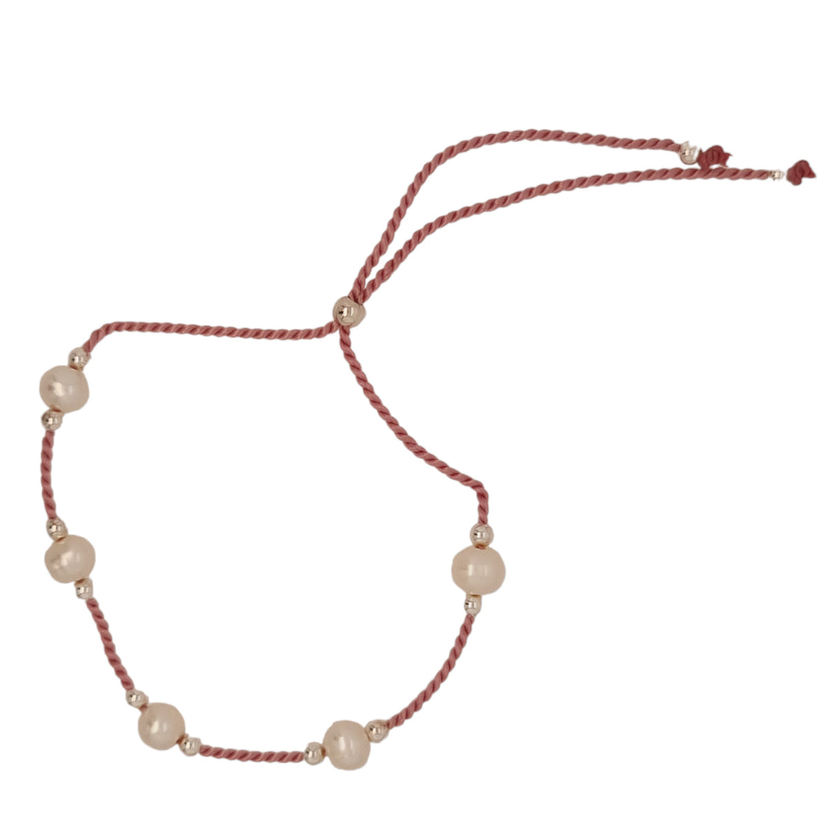Dena Freshwater Pearl and Silk adjustable bracelet