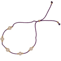 Dena Freshwater Pearl and Silk adjustable bracelet