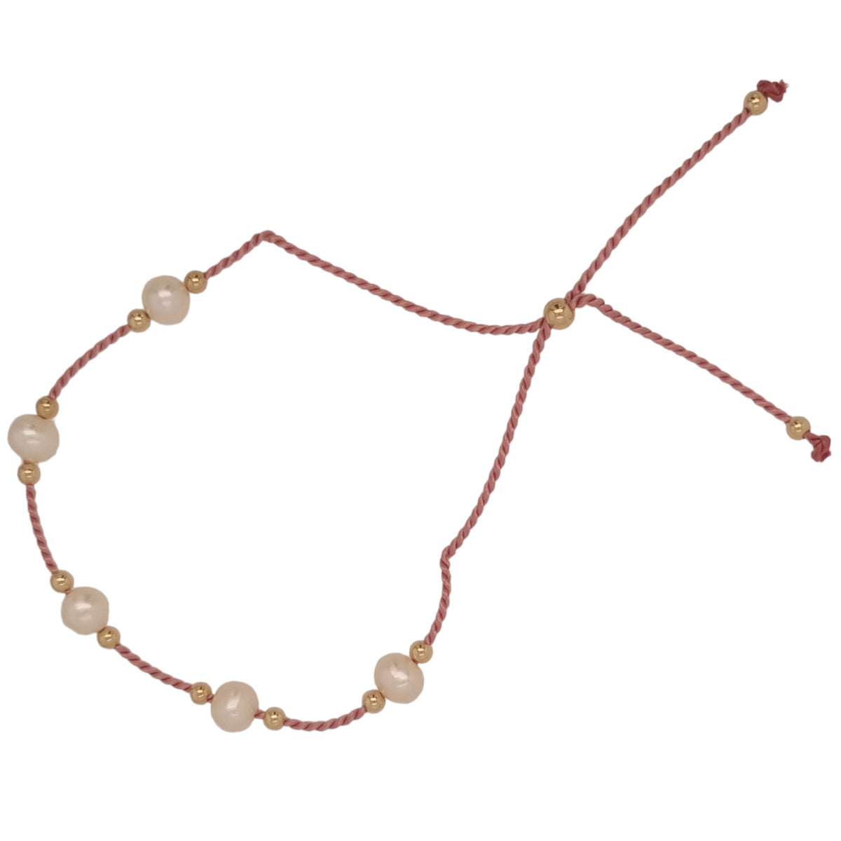 Dena Freshwater Pearl and Silk adjustable bracelet
