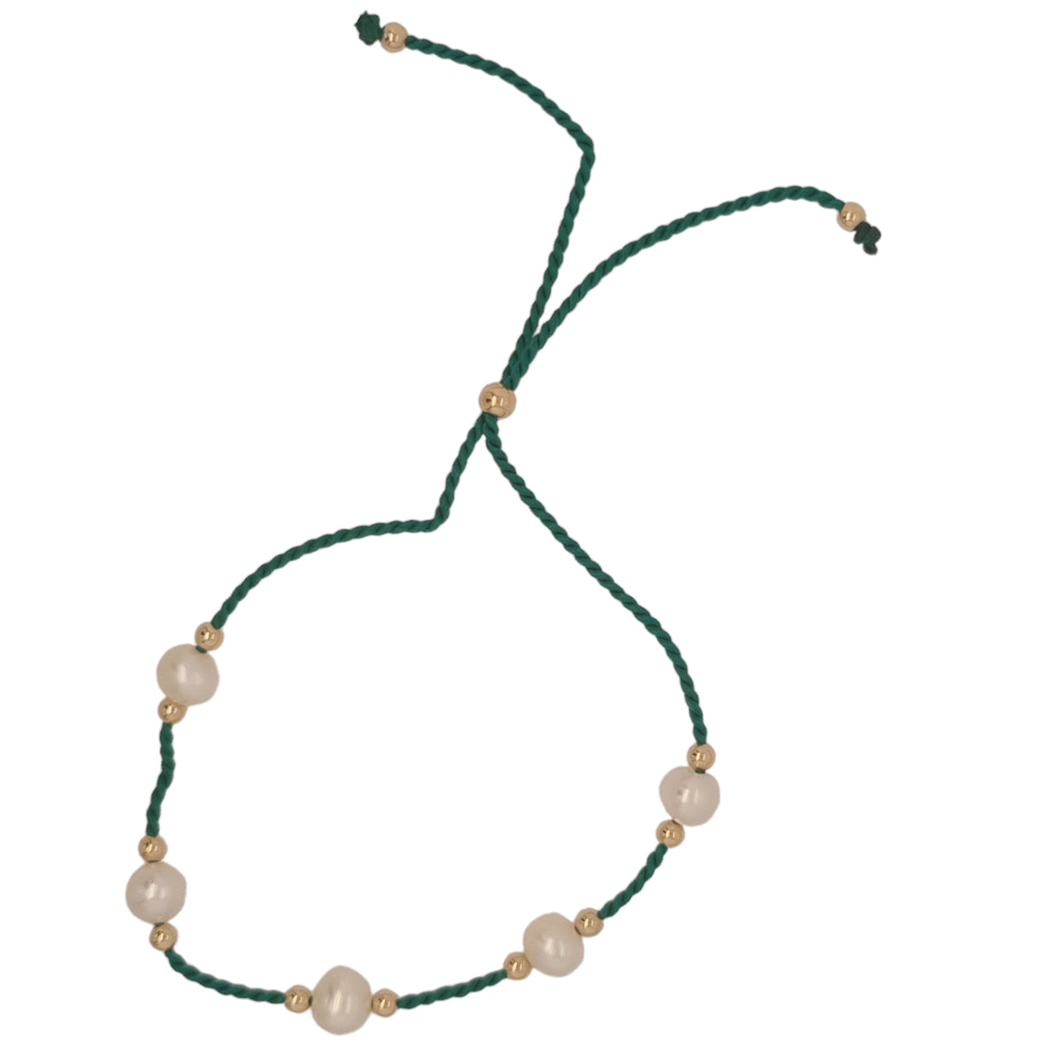 Dena Freshwater Pearl and Silk adjustable bracelet