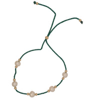 Dena Freshwater Pearl and Silk adjustable bracelet