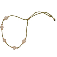 Dena Freshwater Pearl and Silk adjustable bracelet