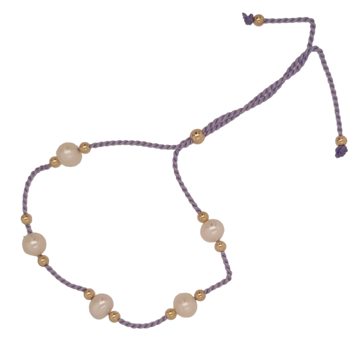 Dena Freshwater Pearl and Silk adjustable bracelet