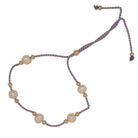 Dena Freshwater Pearl and Silk adjustable bracelet